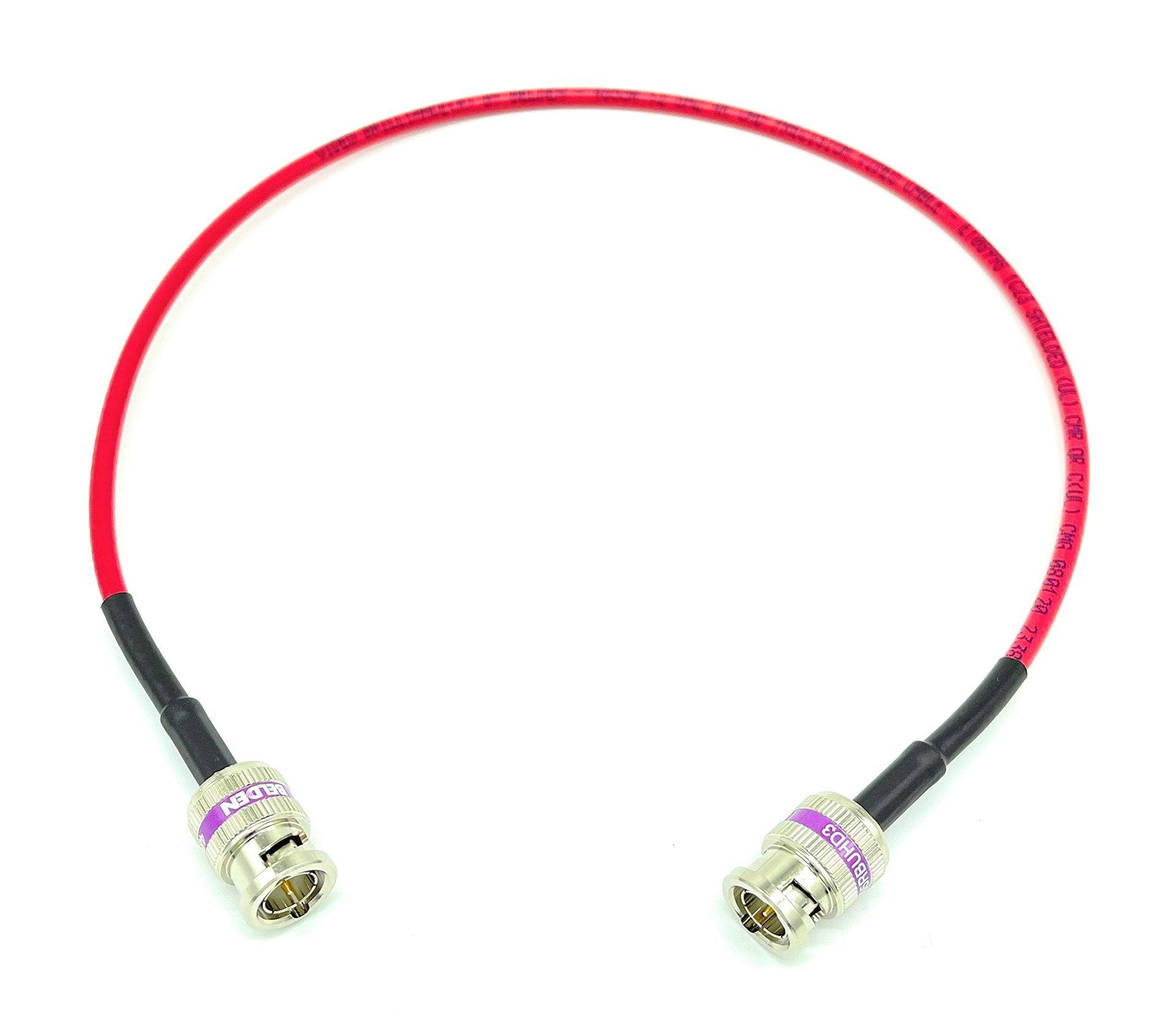 Cable BNC 12G 4K SDI Belden 4855R Mini RG59 (15ft, Rojo)