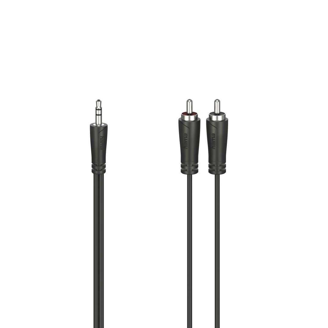 HAMA Cable de audio 3.5 mm a 2 RCA, estéreo 0.75 m
