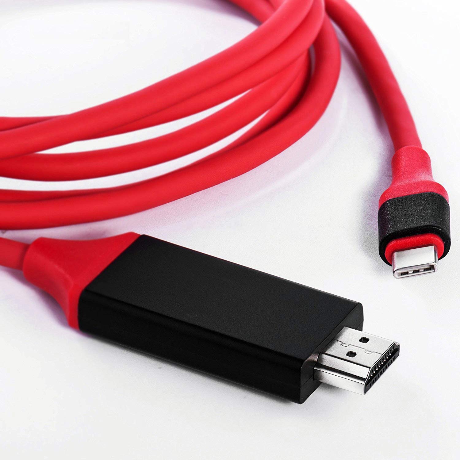 Cable USB-C/PD HDMI 4K para Samsung Galaxy S21+ 2m (Rojo)