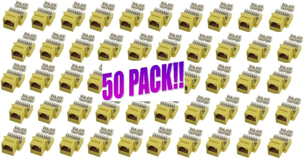 Paquete de 50 Keystone CAT5e (4 pares) Amarillo
