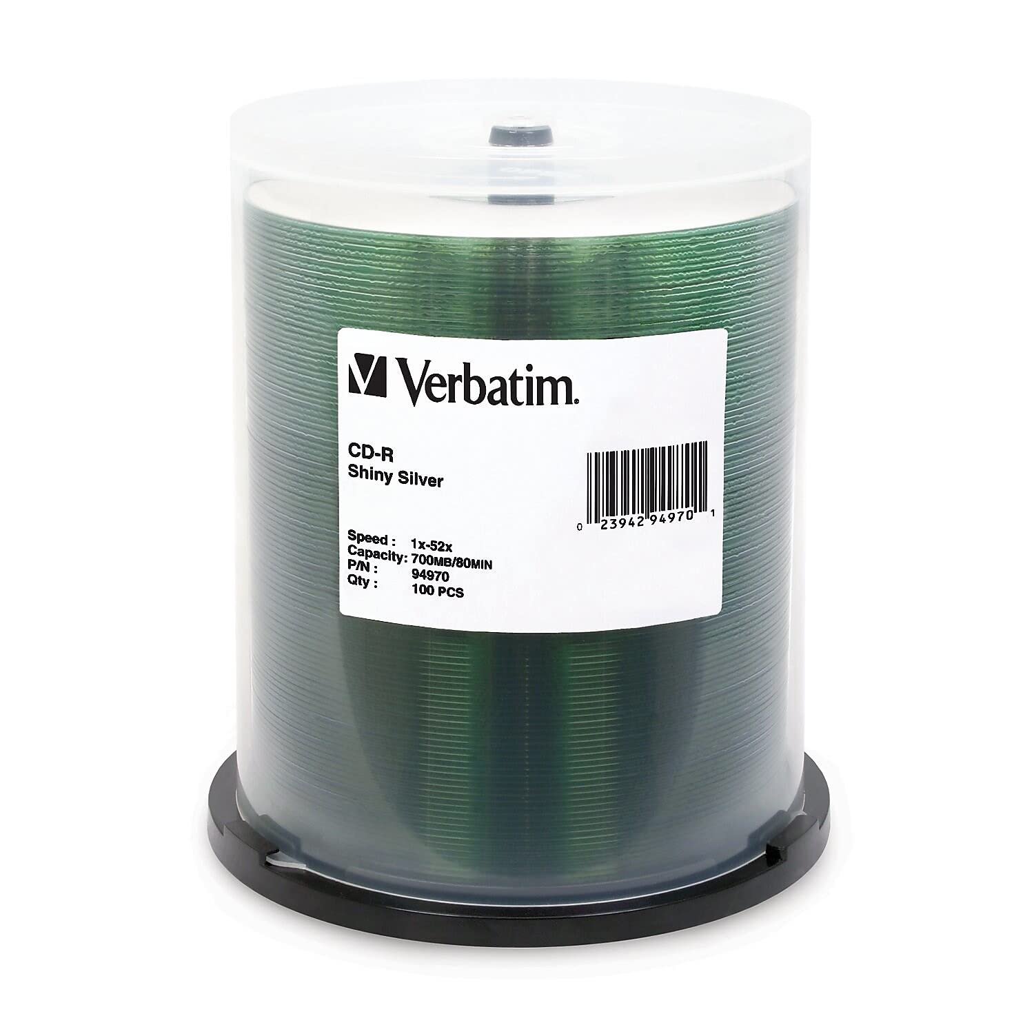 Verbatim CD-R 700MB 52x Plata para Serigrafía 100 unidades