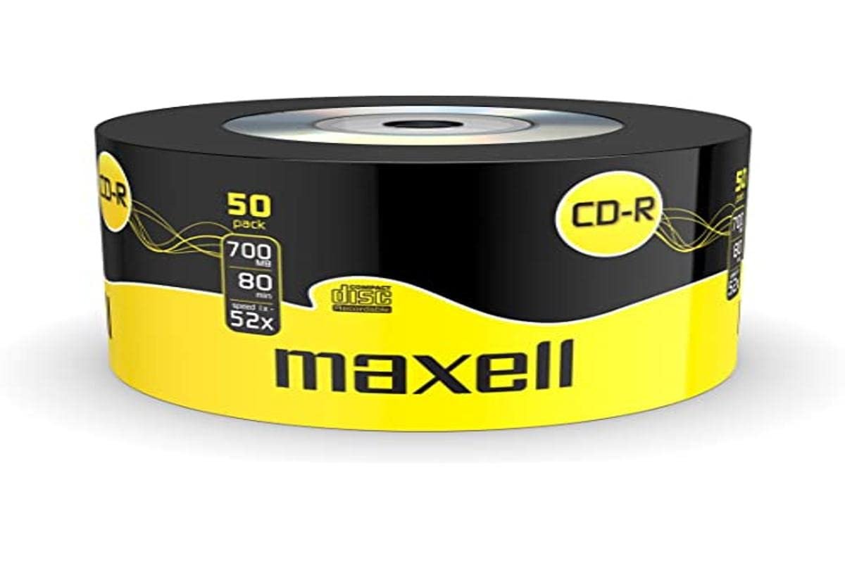 Maxell CD-R 624036 — Paquete de 50, 700 MB, 80 min, 52x