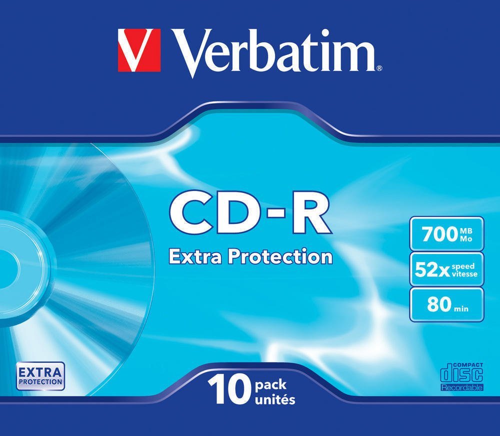 Verbatim CD-R 80/700MB Estuche Slim, paquete de 10