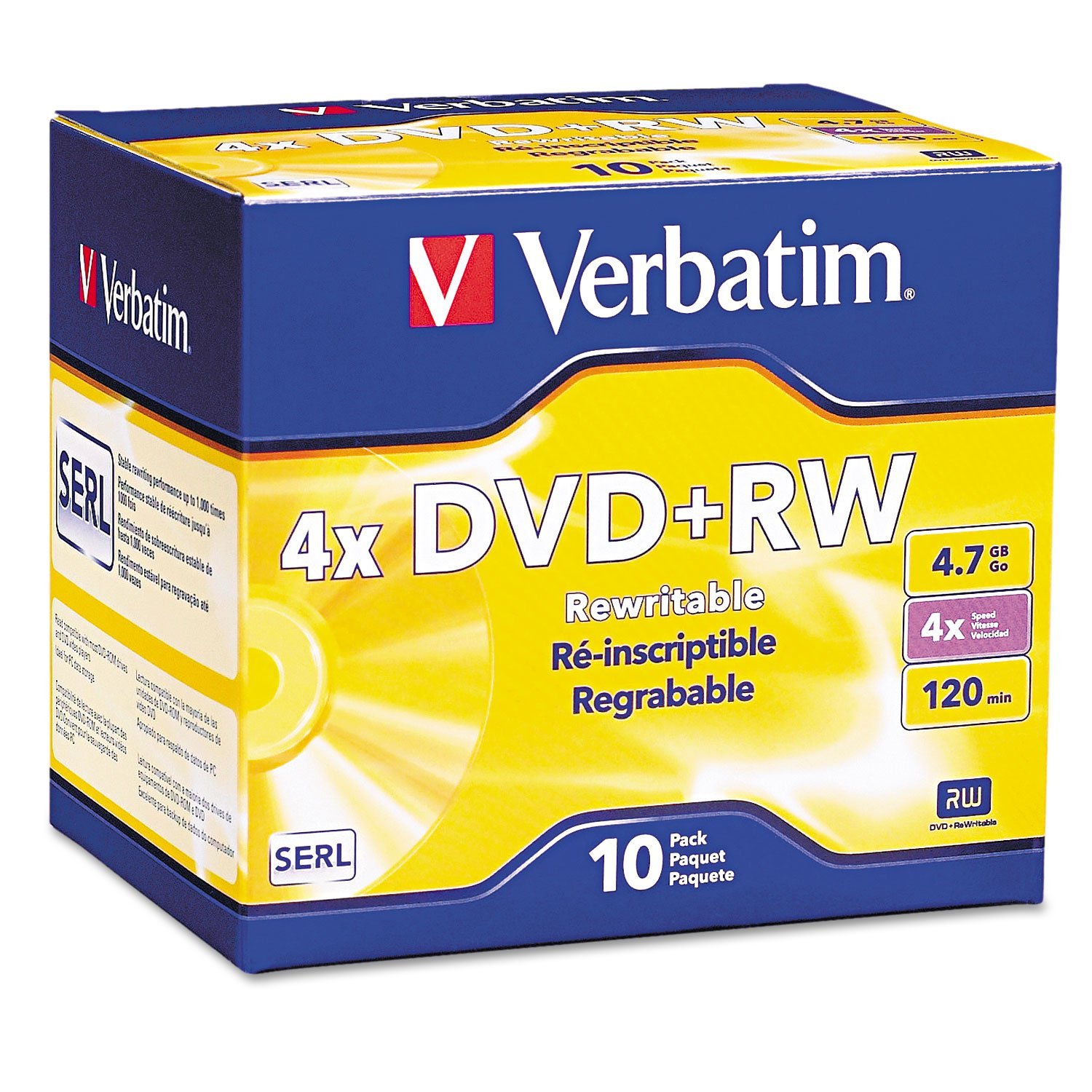 Verbatim 94839 DVD+RW 4.7GB 4X 10 pzas (Pearl)
