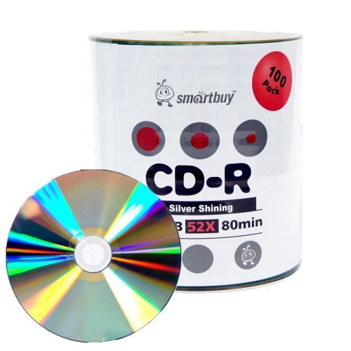 Smartbuy 100 discos CD-R 700MB/80min 52x Plateado