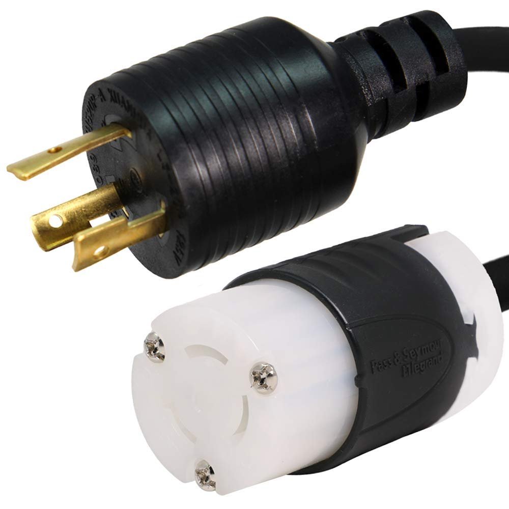 Adaptador NEMA L6-20P a L6-15R — 1 ft, 15A/250V