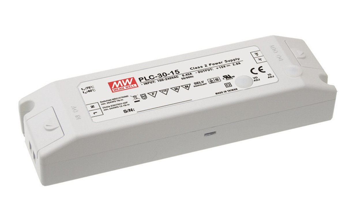 Mean Well PLC-30-20 Fuente LED 20V 1.5A 30W PFC