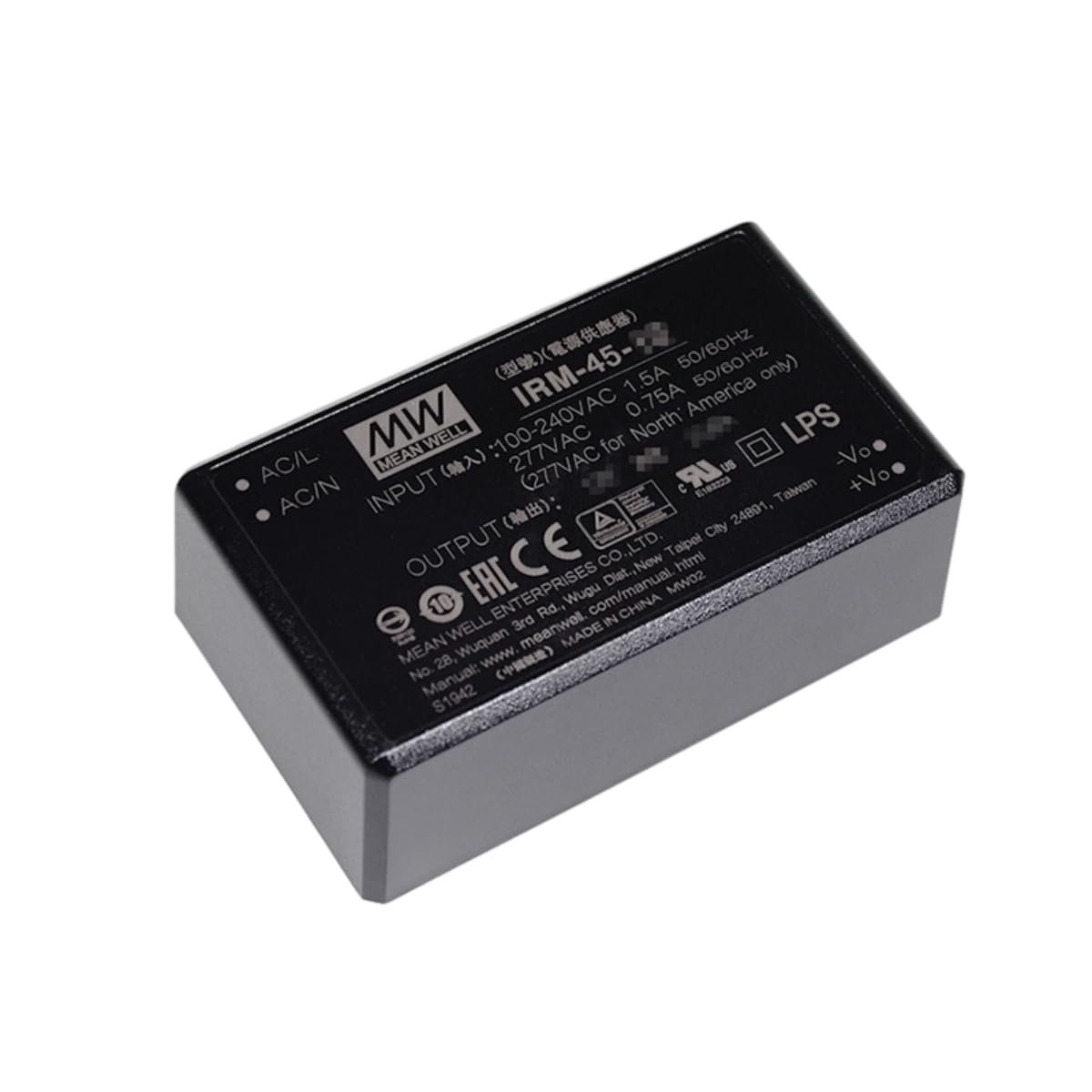 Mean Well IRM-45-3.3 45W 3.3V 8A Fuente AC-DC