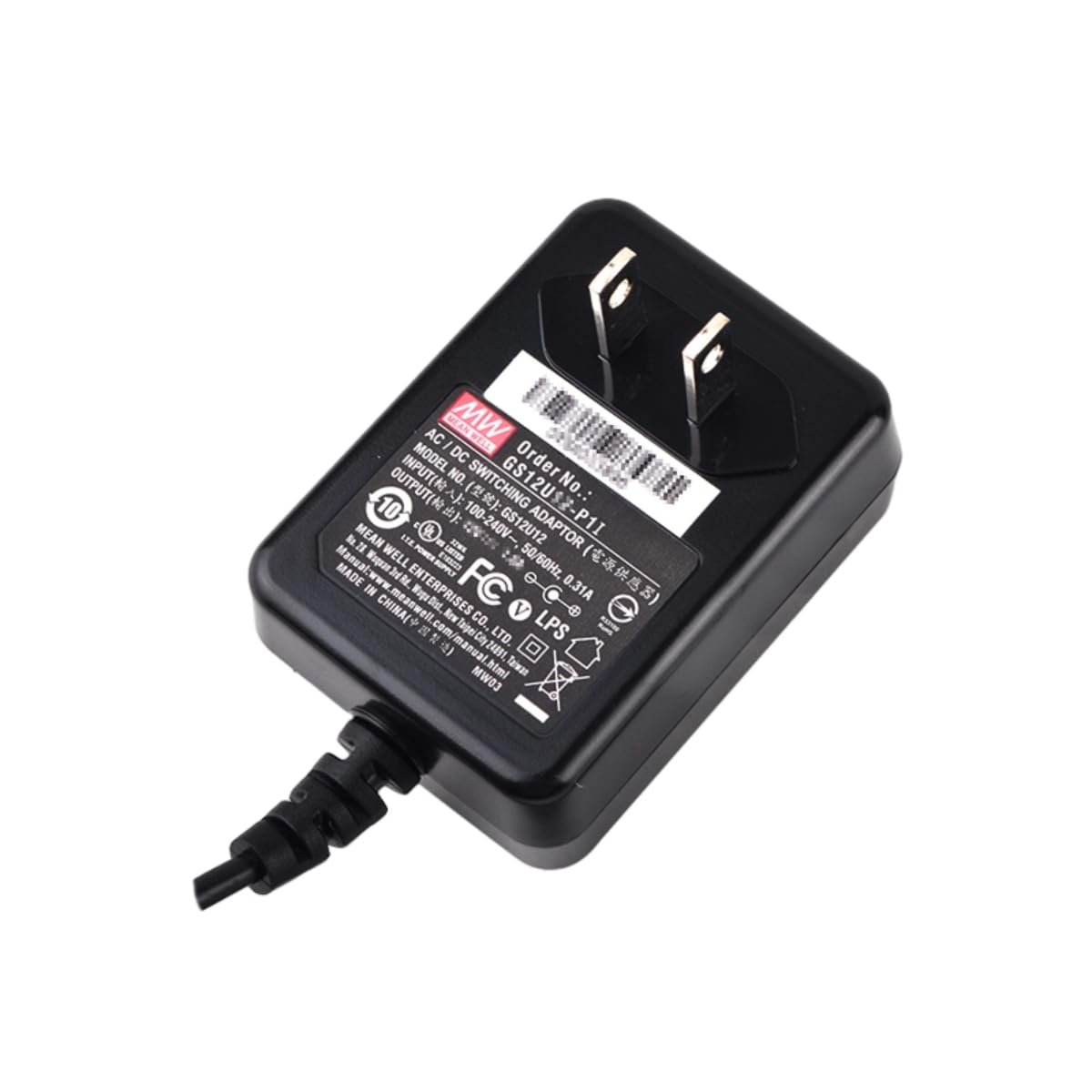 Mean Well GS Adaptador 12W 1.6A GS12U07-P1J