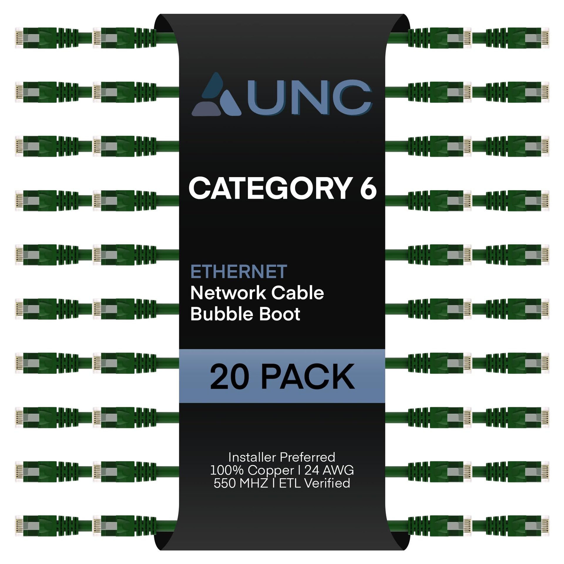 ClearFit uCore Paq.20 Cable Cat6 3ft 24AWG Verde