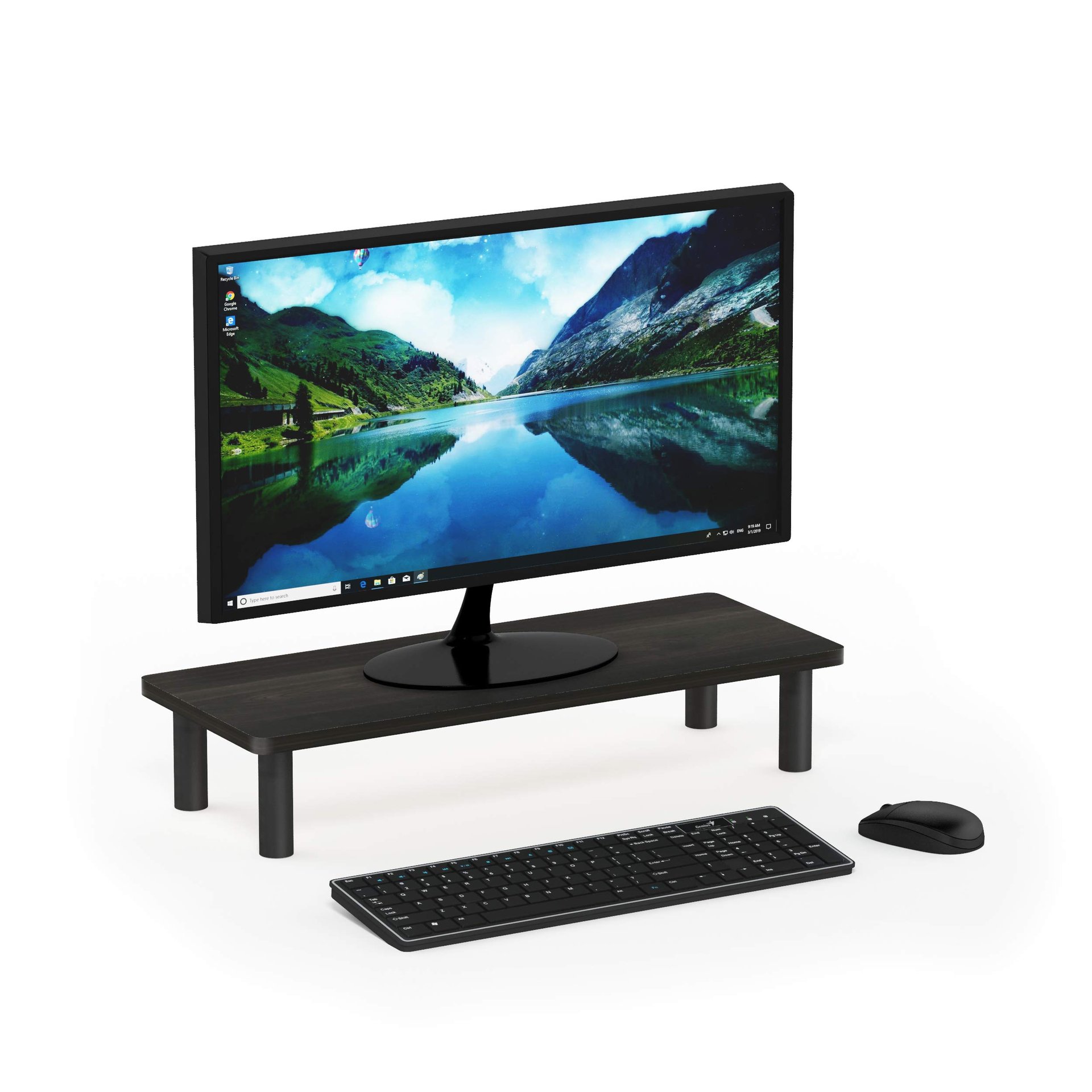 Furinno Turn-N-Tube Elevador para monitor, Espresso/Negro