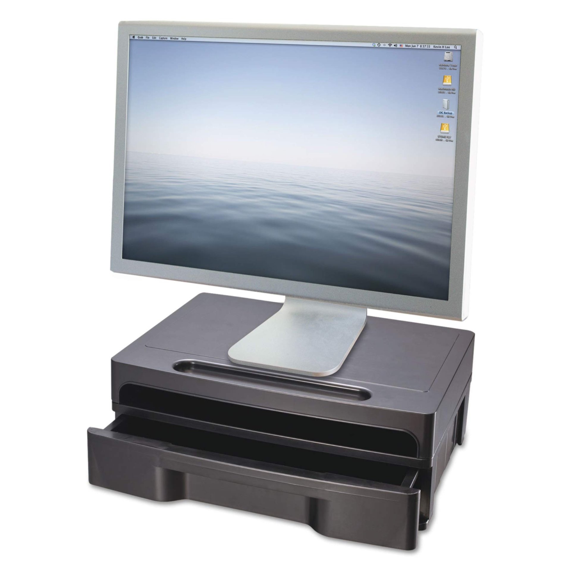 Soporte para monitor Officemate 2200 con cajón, negro
