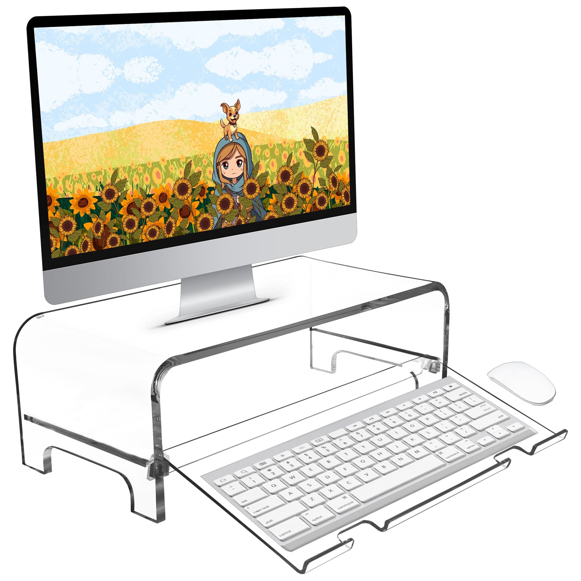 AMT Soporte acrílico 2 niveles 5.7 in para monitor
