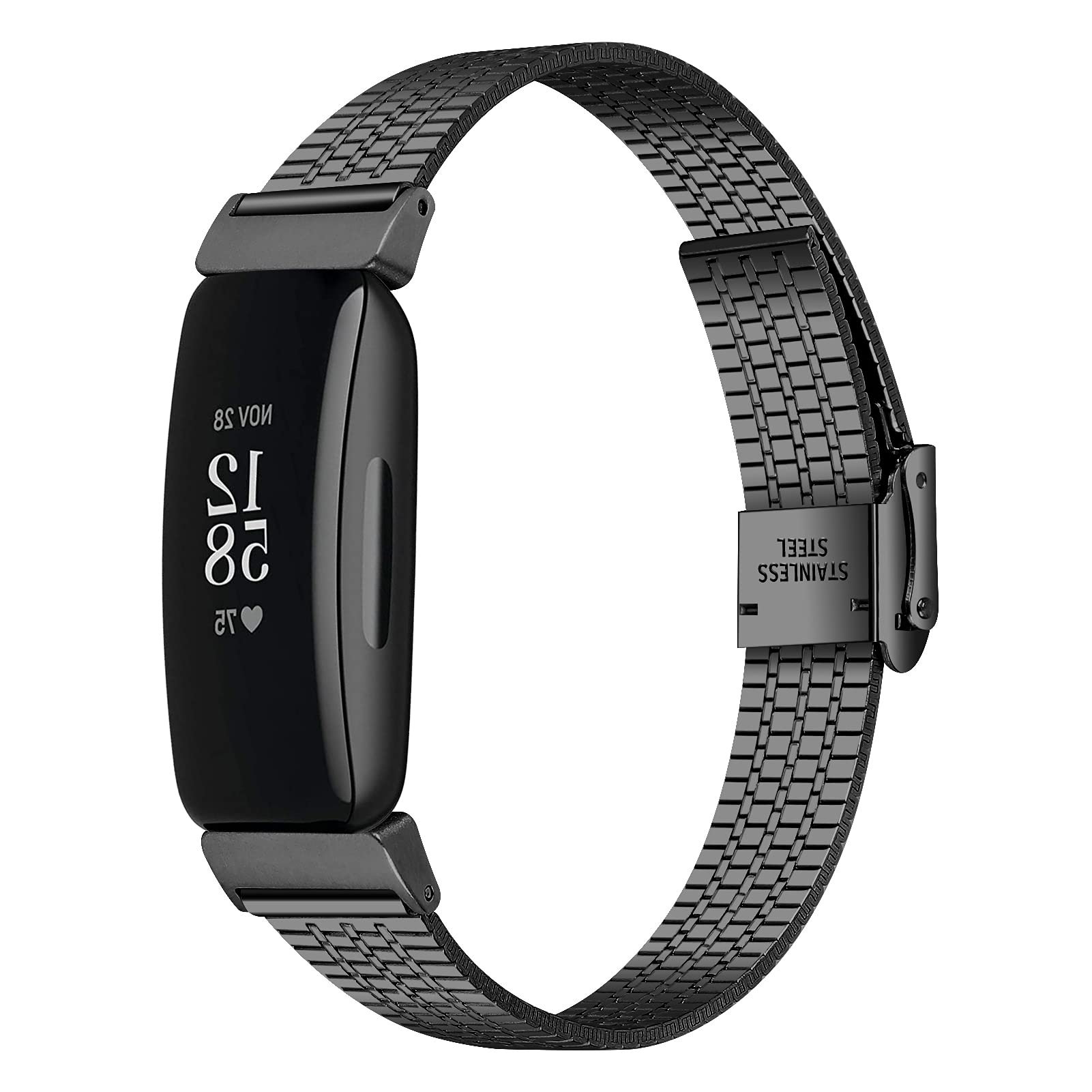 KangPlus Correa metálica para Fitbit Inspire/HR - Negra