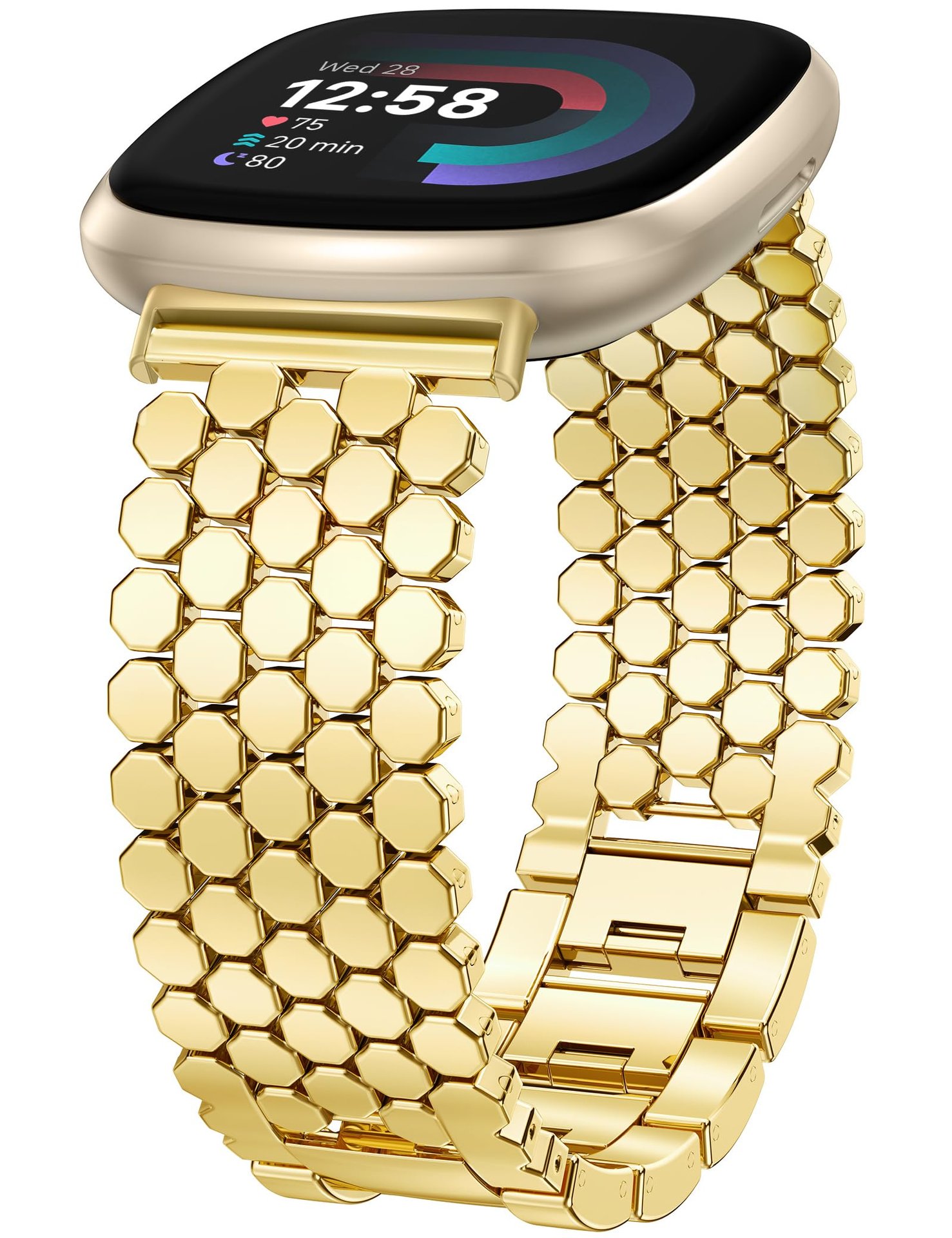Minyee Banda metálica dorada para Fitbit Versa 3/4 y Sense 2