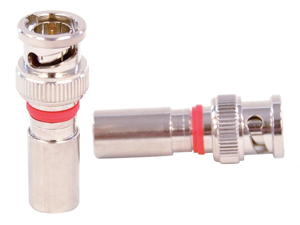 Acoplador BNC macho para cable RG59, 10 piezas