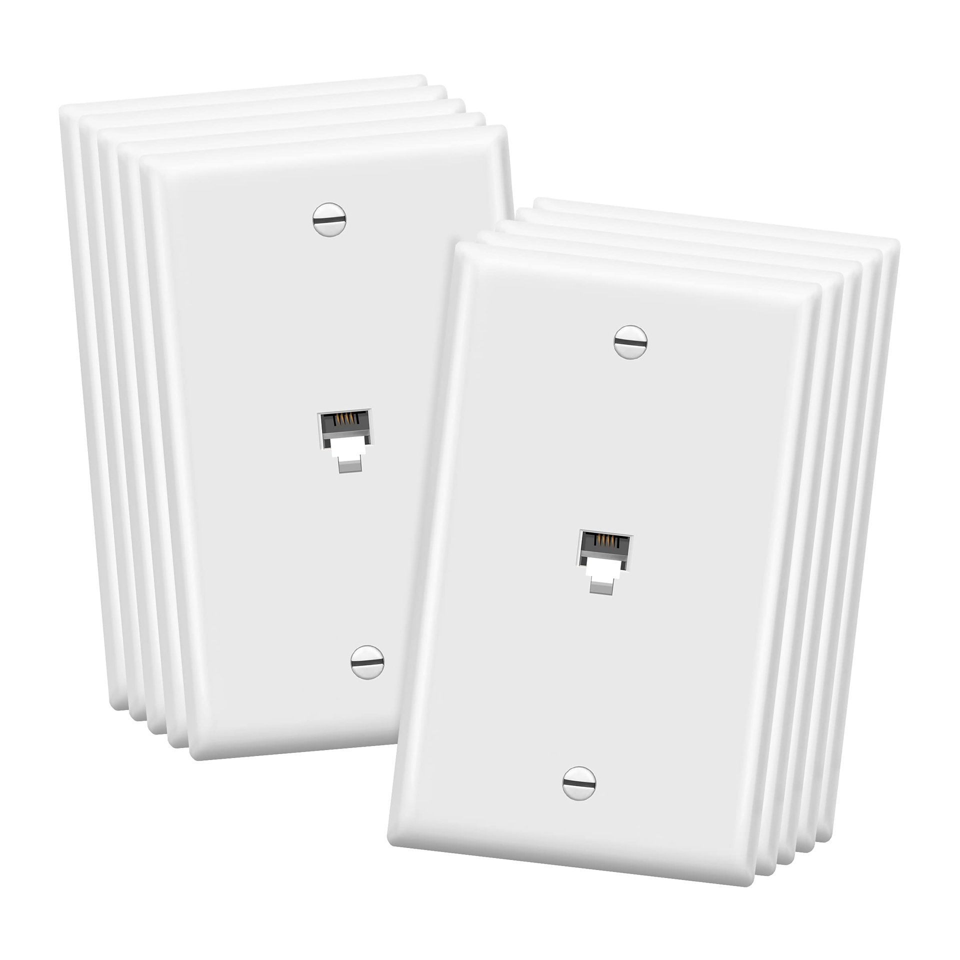 ENERLITES Placa RJ11 1-gang 6P4C Blanca (10 pz)
