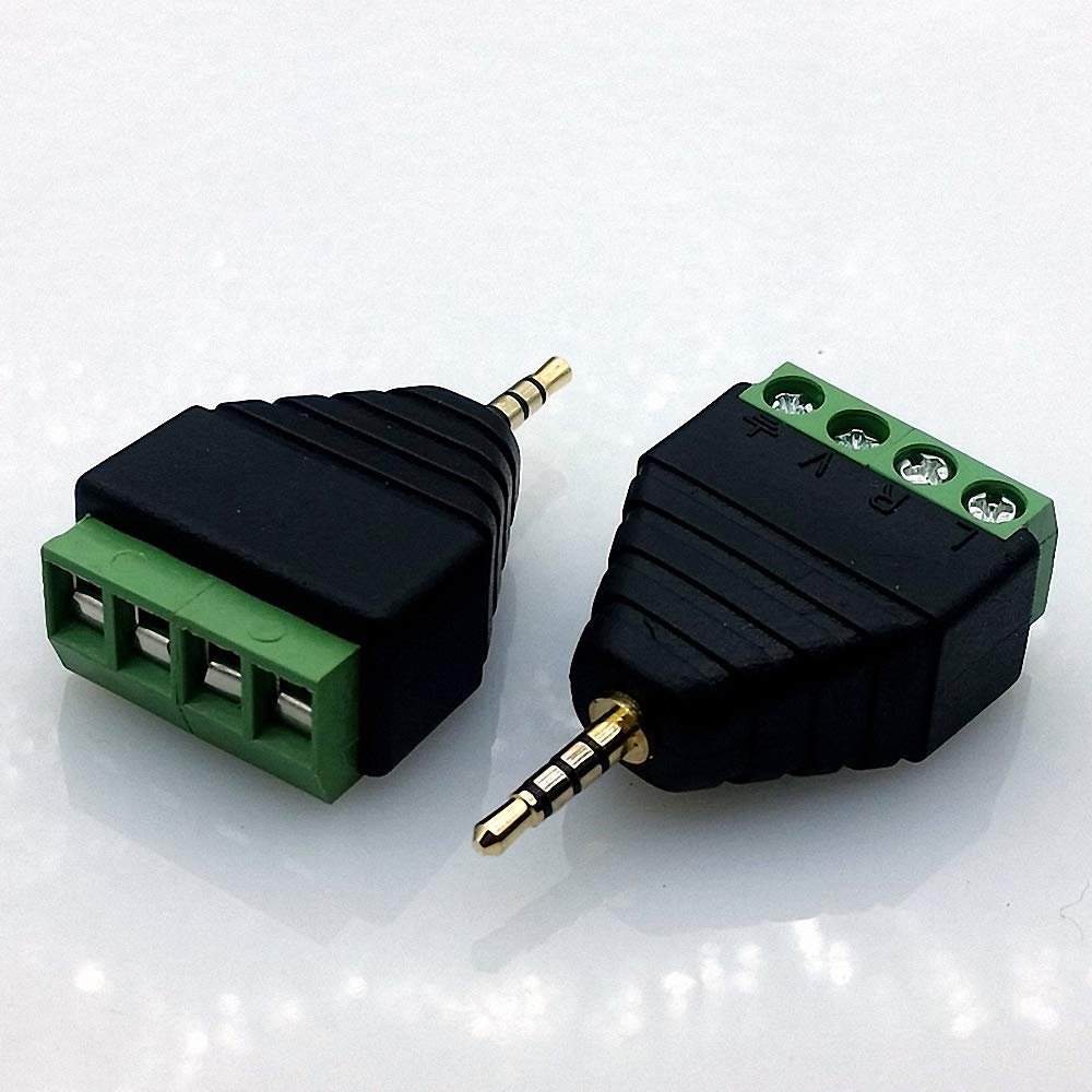 10 piezas Conector AUX 2.5 mm 4 pines macho sin soldar