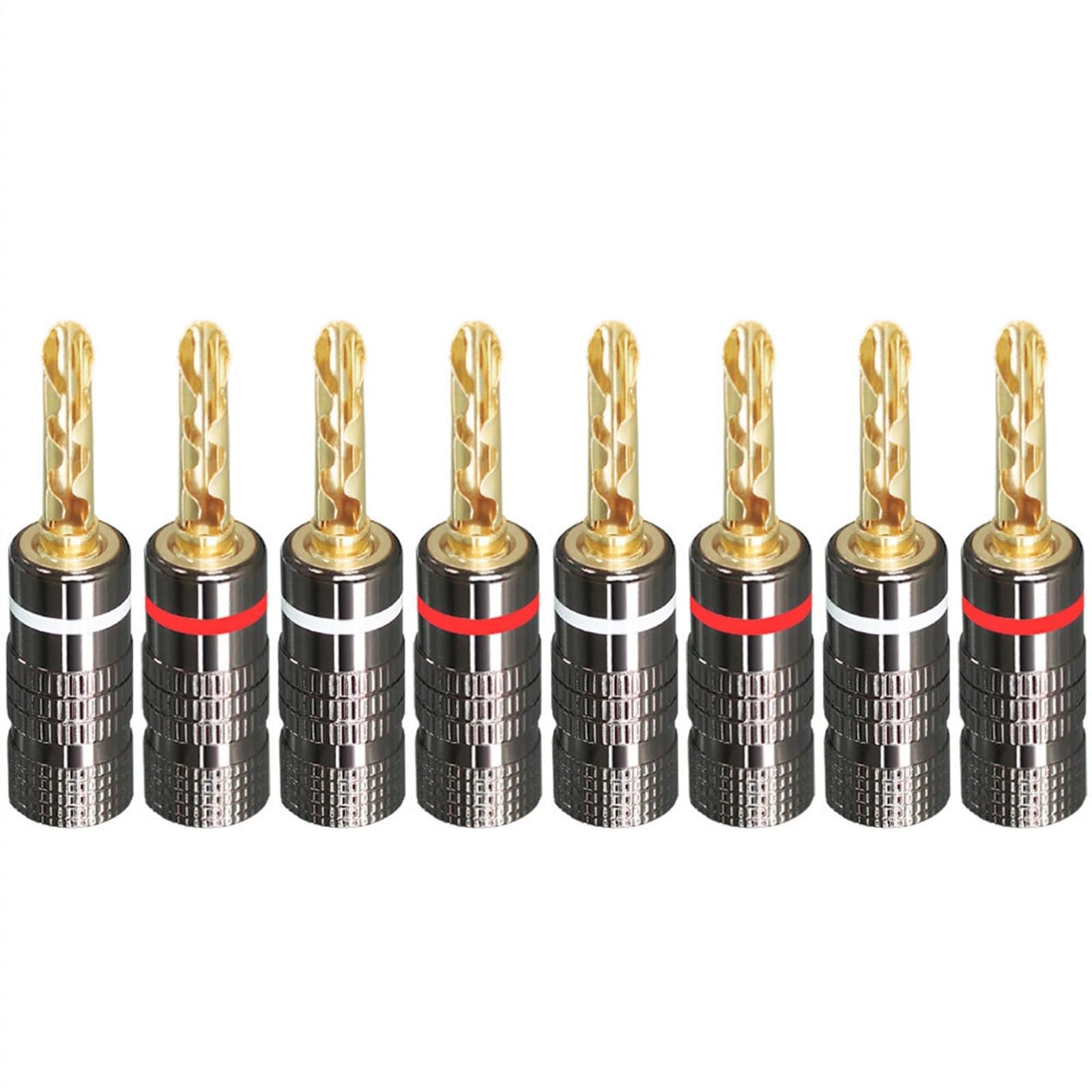 8 pzas Conectores banana 4 mm chapados en oro