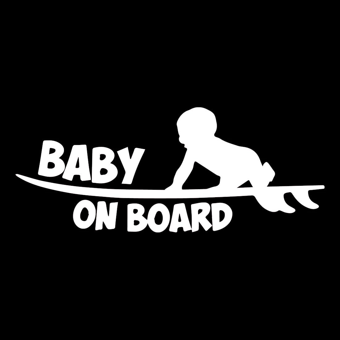 NBFU Baby On Board Surfing 1 (Blanco) - Set de 2
