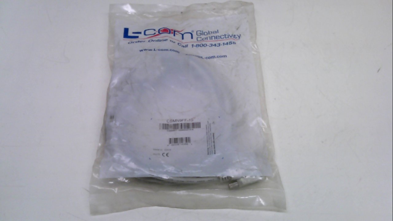 L-Com CSMN9FF-15 Cable serie 9 pines hembra-hembra 15 ft
