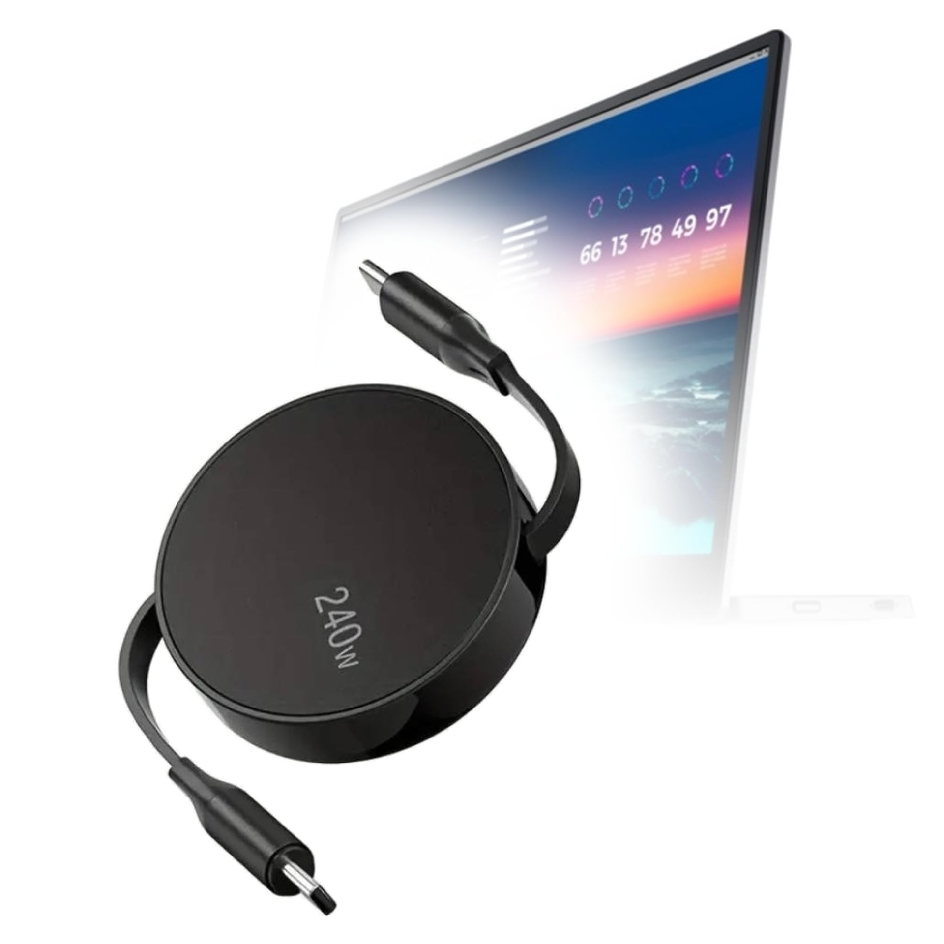 BoxWave Cable PD 240W Retráctil para Dell C1422H