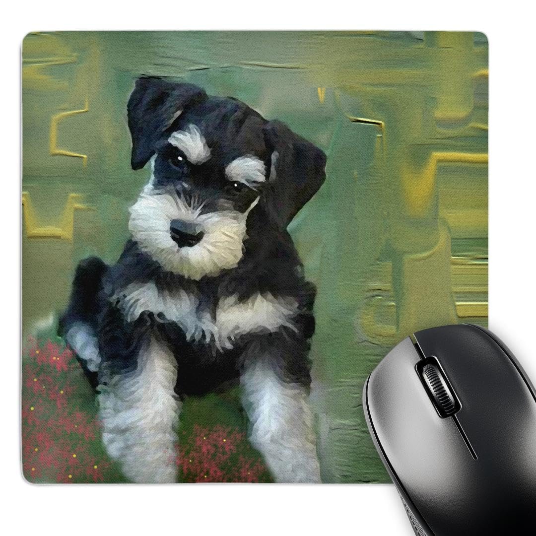 3dRose Alfombrilla para mouse 8x8 Miniature Schnauzer