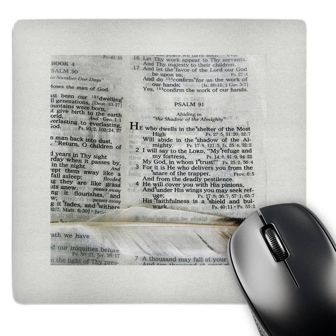3dRose Alfombrilla 8 x 8 in — Biblia y pluma (mp 44028 1)