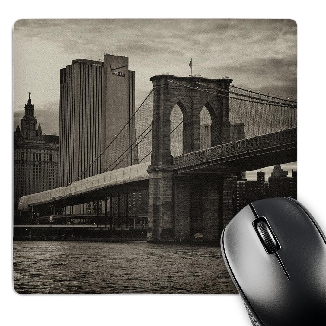3dRose LLC Alfombrilla 8x8 Puente Brooklyn Sepia