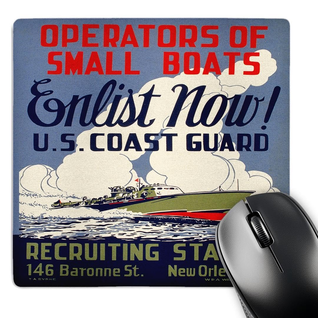 3dRose LLC Alfombrilla 8x8 pulg. - Coast Guard (mp 171435 1)