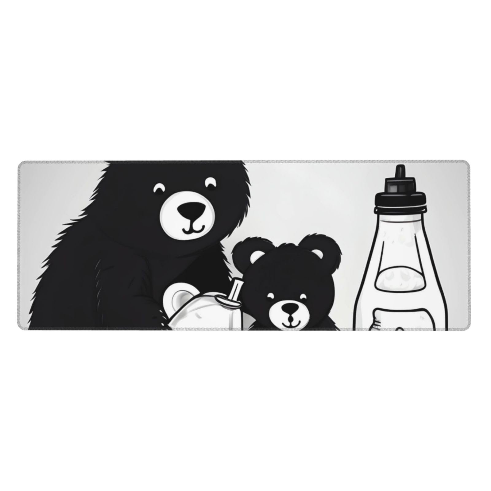 ZCHAOO Tapete Grande para Teclado y Mouse — Oso Leche