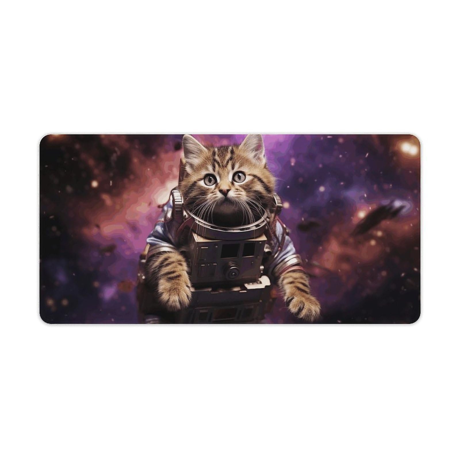 Mousepad Grande Antideslizante 23.6x11.8in – Gato Espacial