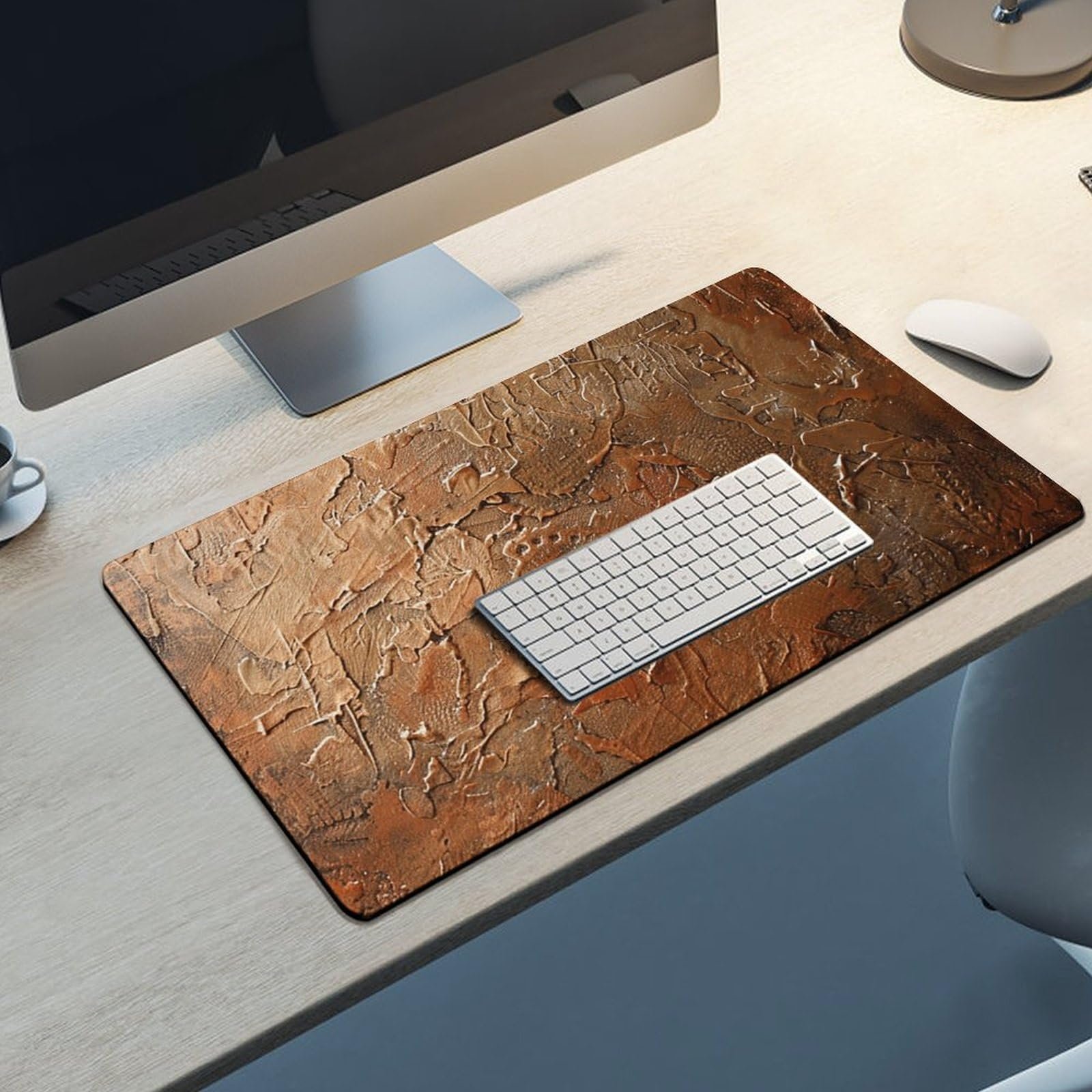 Mousepad cobre y oro 29.5×15.7 pulg. antideslizante