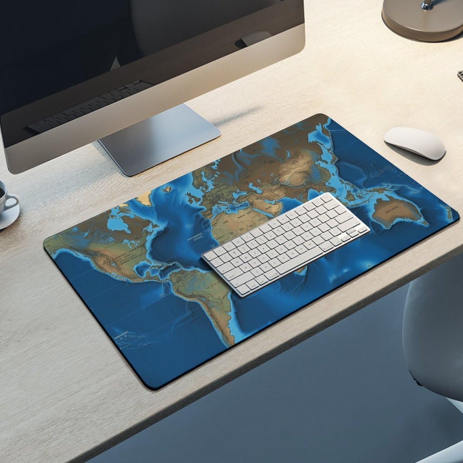 Mousepad Mapa Mundial 29.5 x 15.7 in antideslizante lavable
