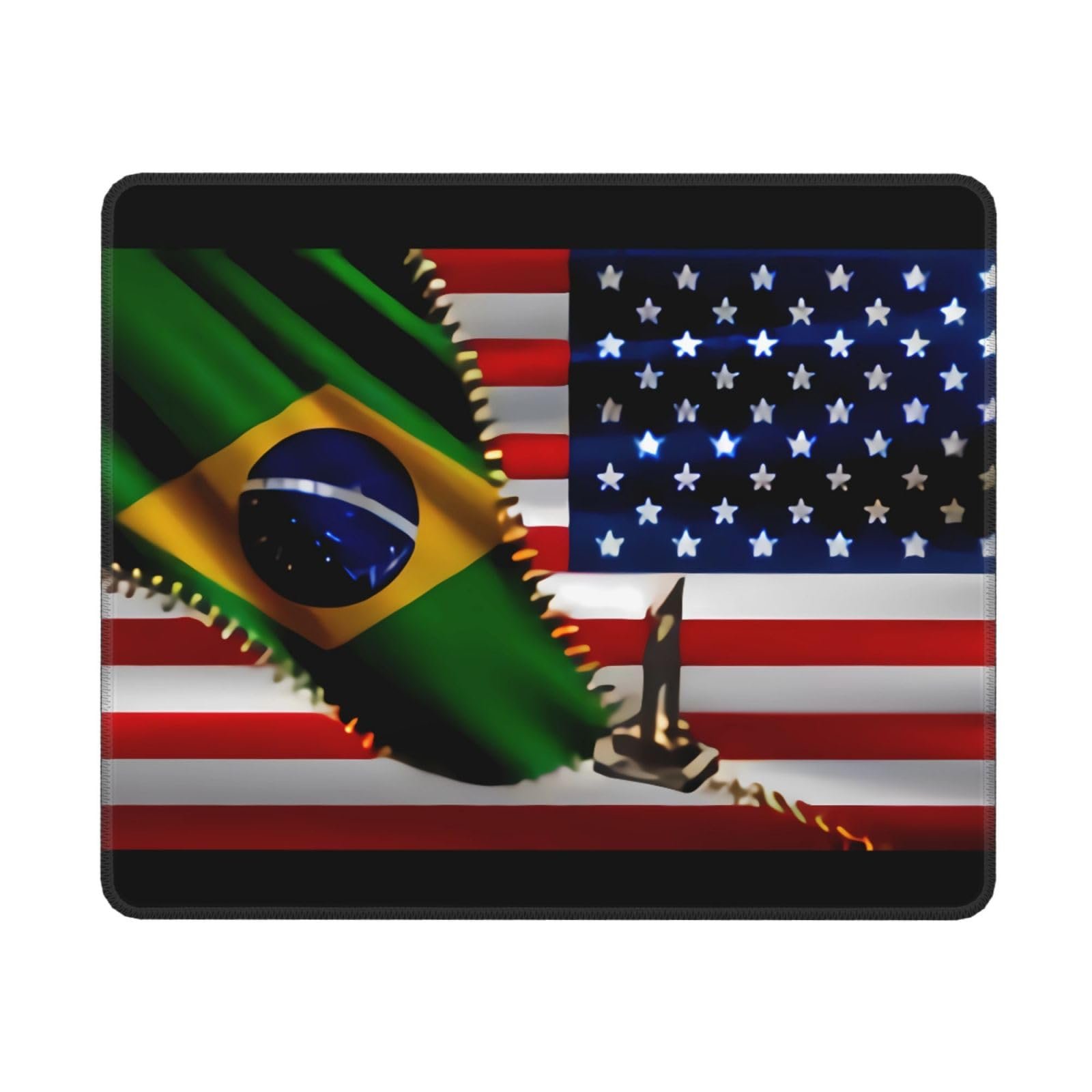 Mouse pad Bandera EE. UU. y Brasil, base antideslizante