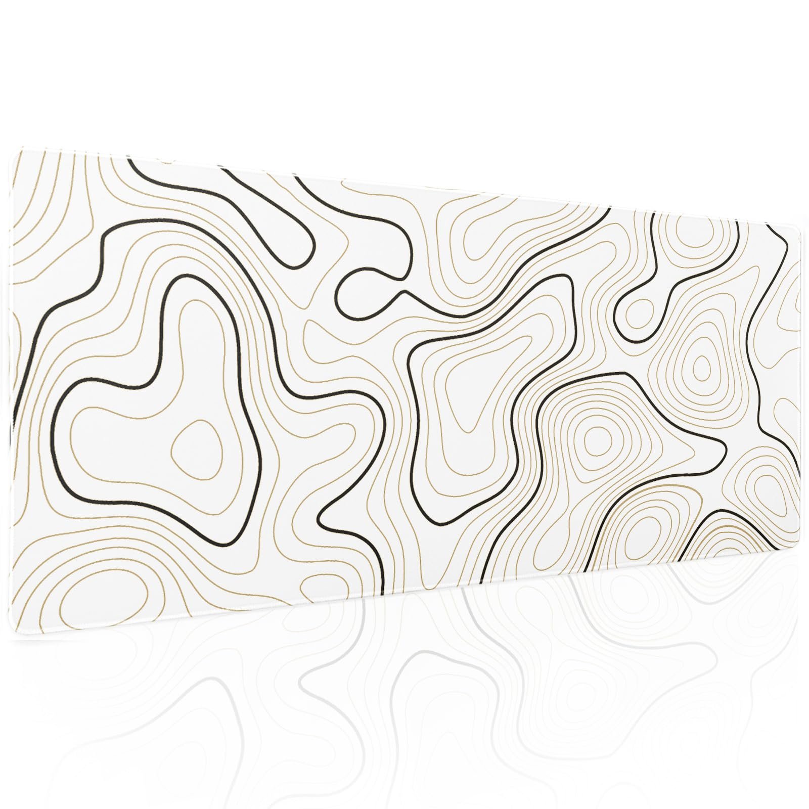 Alfombrilla gamer XL Blanca Topográfica 31.5×11.8 in