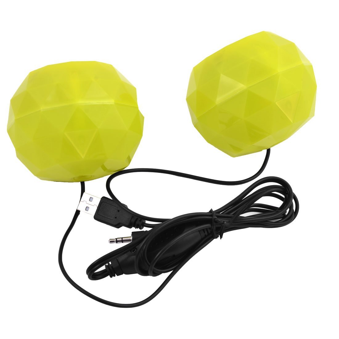 Ruilogod Mini Bocina USB Estéreo con LED (Amarilla)