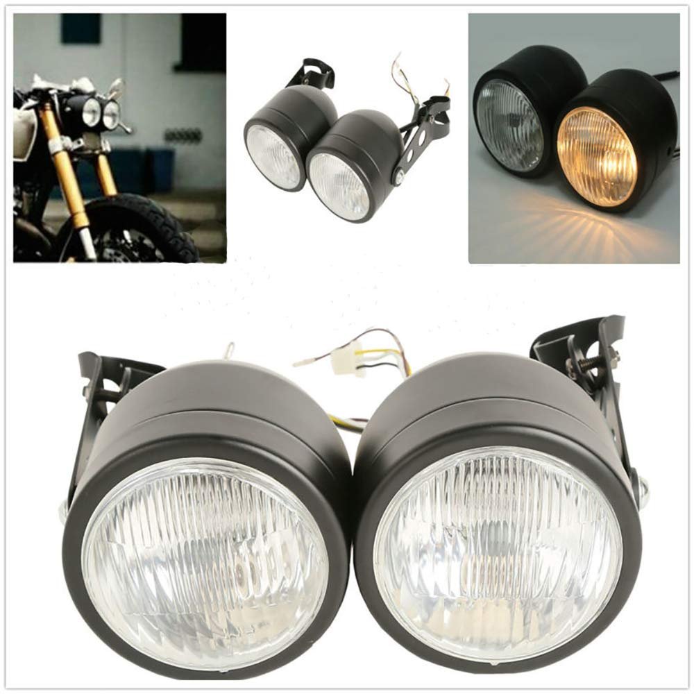 Soporte de lámpara doble del faro delantero para motocicleta para Harley Street Dual Sport Dirt Bikes Street Fighter Naked Cafe Racer