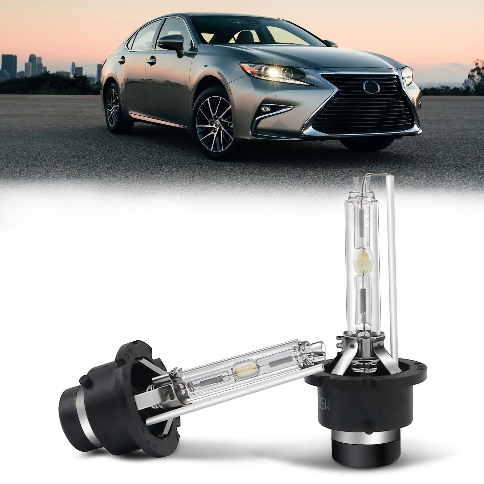 Bombillas de Faros Xenón HID Tivora D4S 6000K Blanco Frío 35W Compatible con Lexus GS350 ES350 2006-2015, Repuesto C1 Bi-Xenón Luces Proyectoras, Paquete de 2