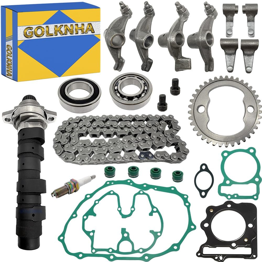 KIT DE CIGÜEÑAL, BALANCINES Y ENGRANE DE LEVAS GOLKNHA + Juego de Juntas Compatible con Honda Sportrax 400 TRX400EX TRX400X 1999-2014 XR400R 1996-2004