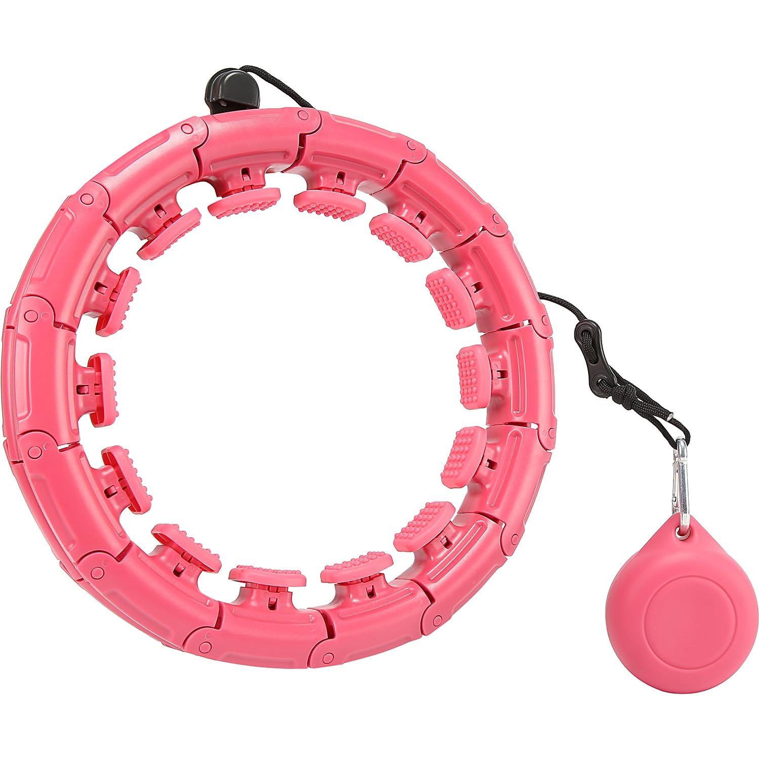 Aumenta tu entrenamiento con Aros de Hula Hula Inteligentes L'Essentia - 24 Anillos Ponderados Desmontables, Bola Giratoria de 360� - Perfecto para Gimnasia, Masajes, Fitness para Adultos, Rosa