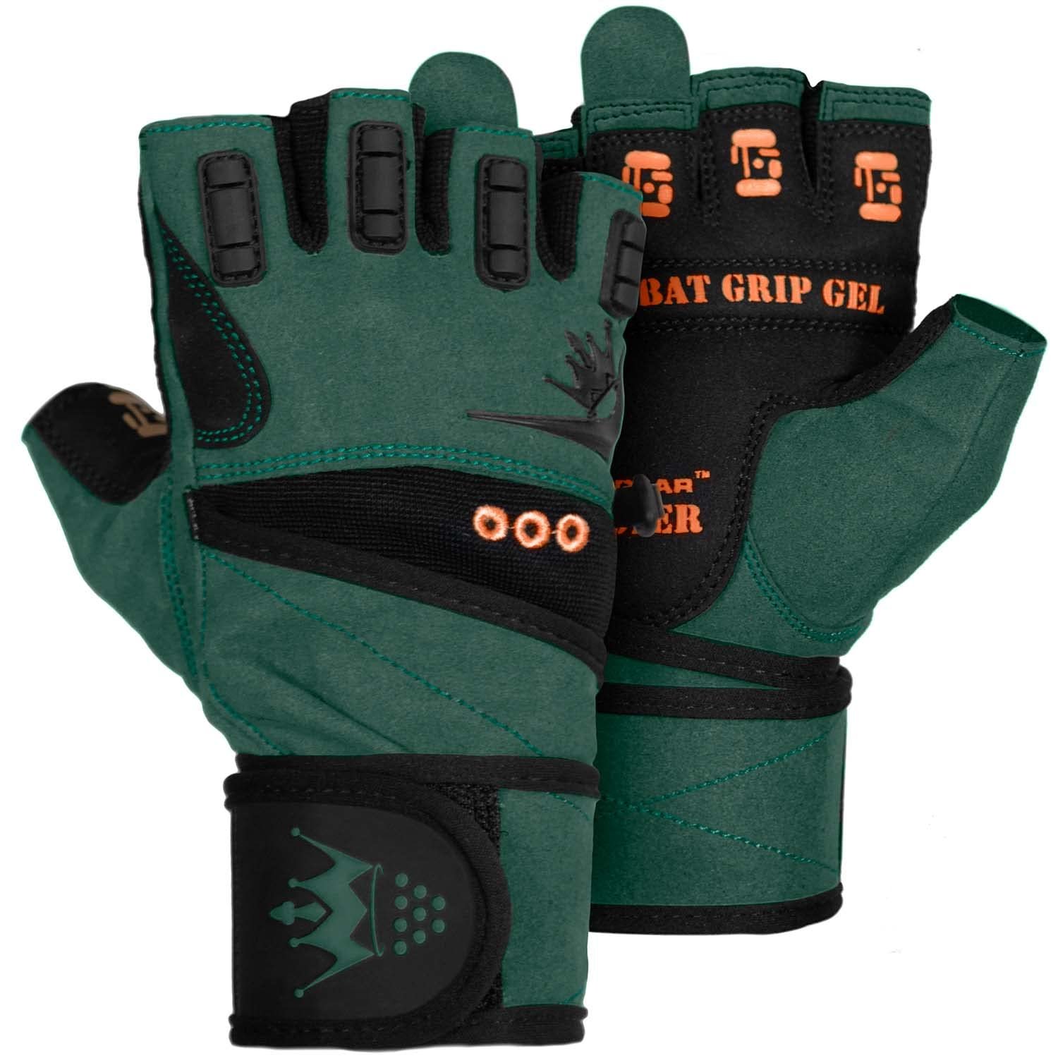 Guantes para Levantamiento de Pesas Crown Gear para Entrenamiento de Crossfit - Guantes de Fitness para Hombres o Mujeres - Ideales para Ejercicios de Levantamiento de Pesas Pesadas con Soporte Integrado para Muñecas (Militar)