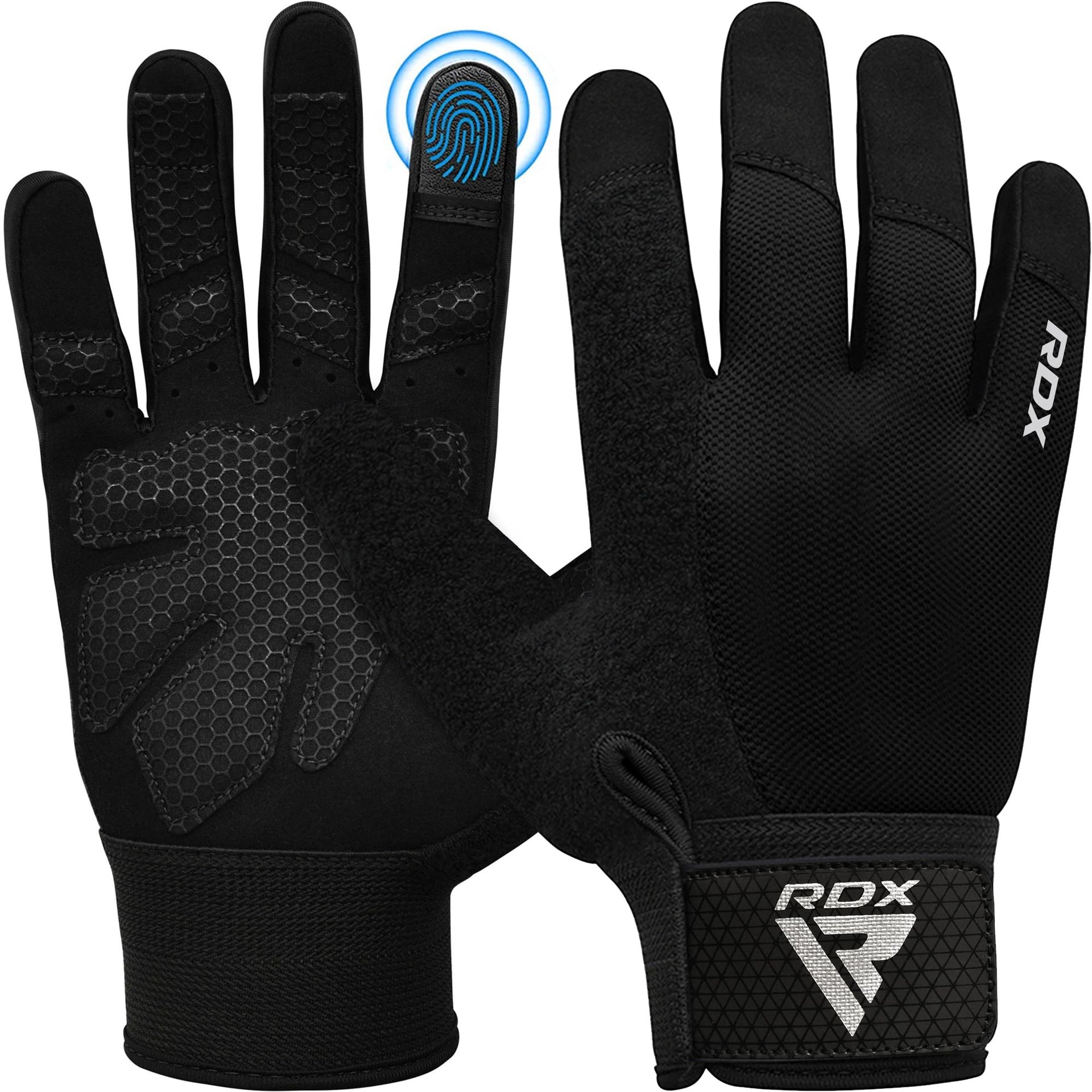 Guantes de Levantamiento de Pesas RDX para Gimnasio, Pantalla Táctil Completa, Transpirables con Protección Acolchada Antideslizante en la Palma, Entrenamiento de Fuerza Fitness Powerlifting HIIT WOD Ejercicio, Hombres Mujeres Casa Gimnasio Ciclismo