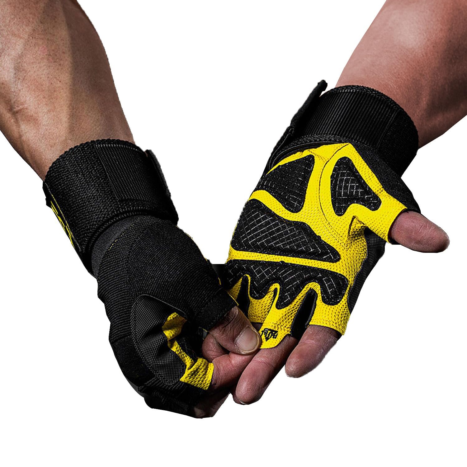 Guantes para Entrenamiento TAVIEW con Soporte de Muñequeras para Gimnasio, Protección Completa de la Palma para Fitness, Levantamiento de Pesas, Ejercicio, Colgadas, Dominadas (Talla Pequeña)