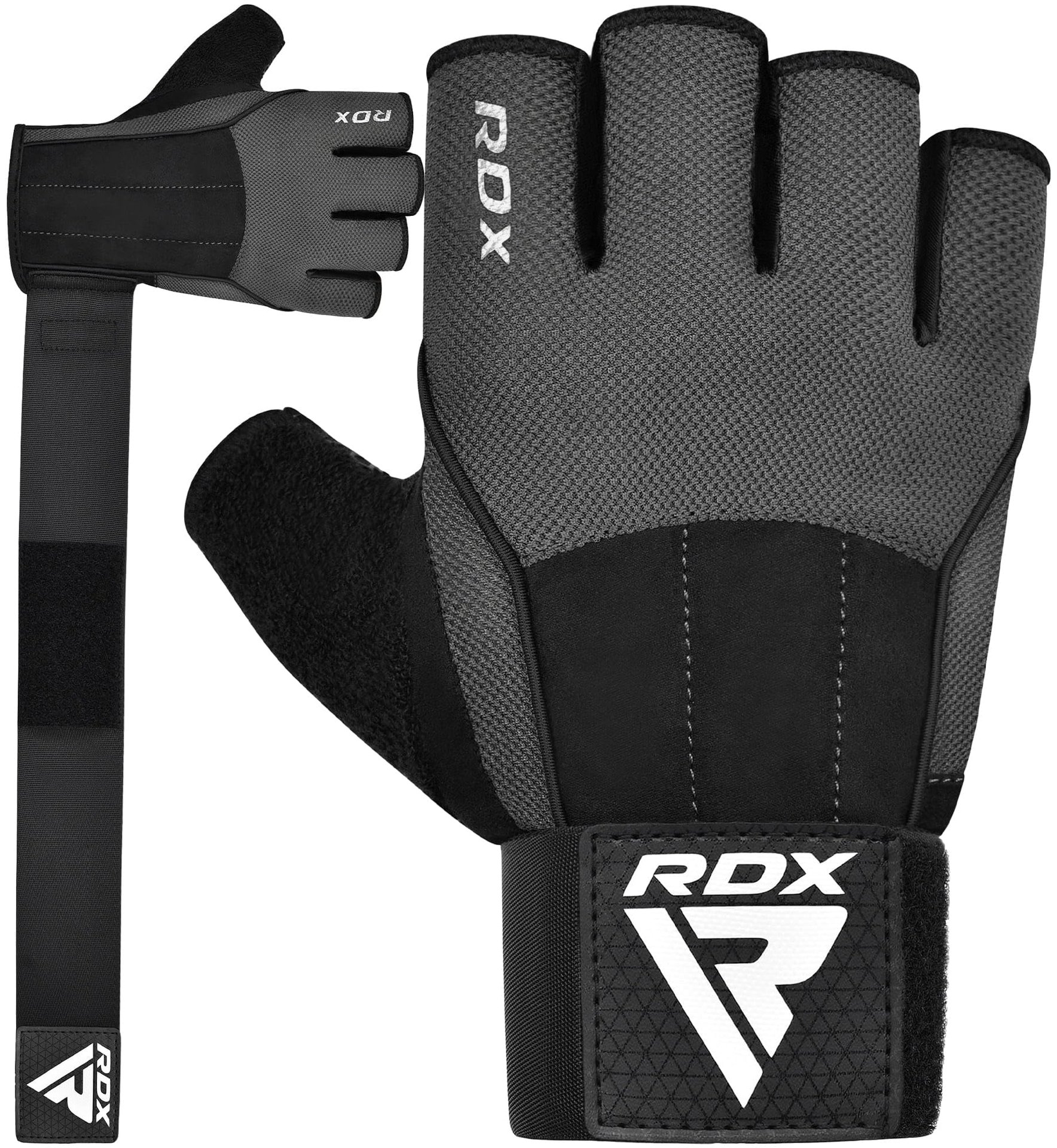 Guantes de entrenamiento RDX, Correa de soporte larga de 15 pulgadas con protección antideslizante de la palma con 3 placas de alineación de muñeca, Levantamiento de pesas Culturismo Gimnasio Fitness, Entrenamiento de ejercicio de levantamiento de peso, Hombres Mujeres