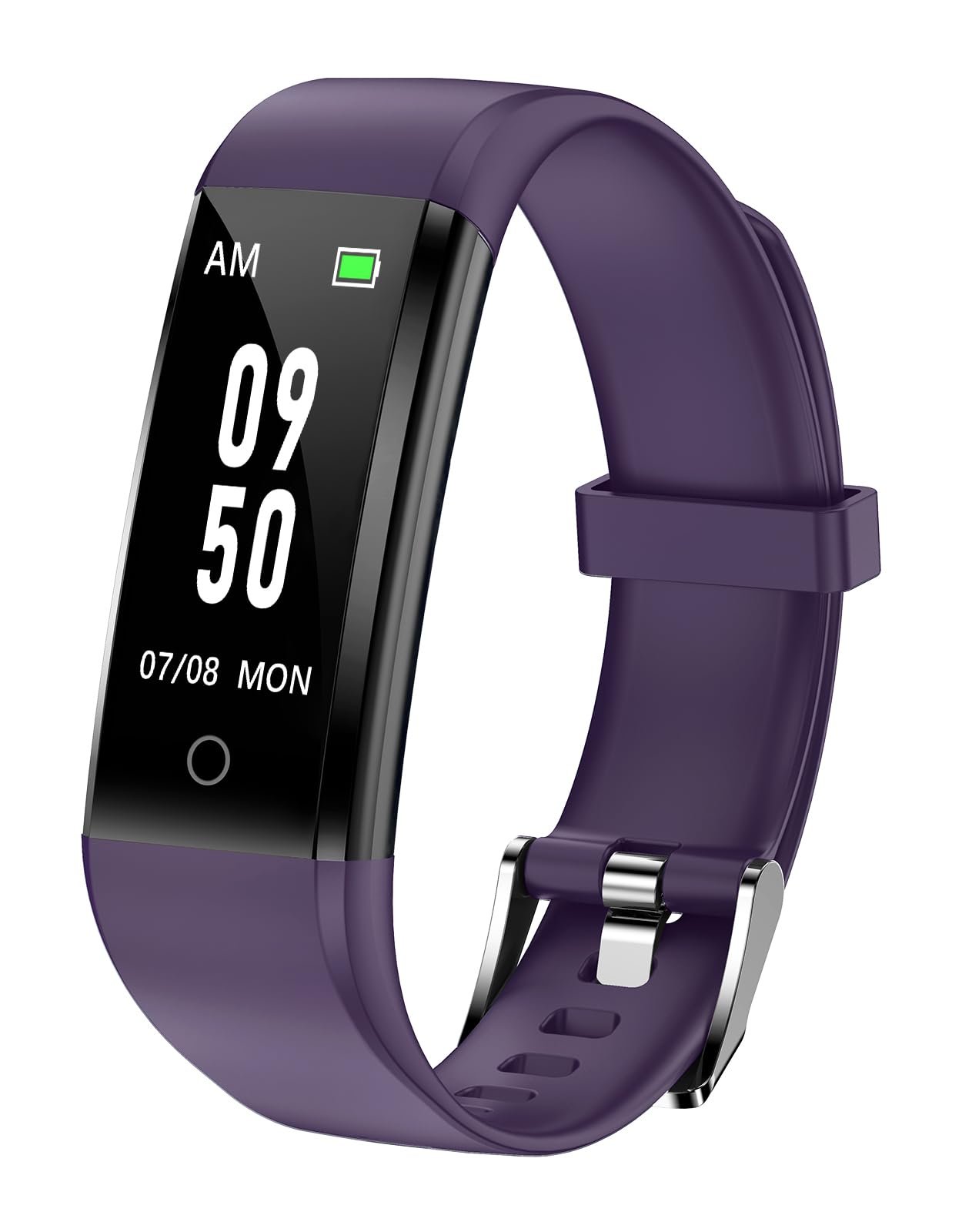 Reloj pedómetro GRV sin Bluetooth, rastreador de fitness, no necesita teléfono, contador de pasos/calorías, monitor de sueño, para caminar, correr, para hombres y mujeres, resistente al agua (Morado)