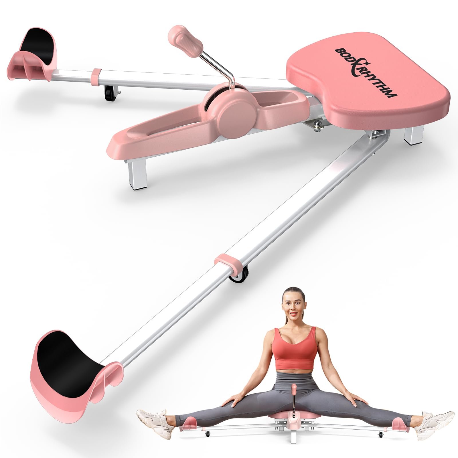 Máquina para estirar las piernas BODY RHYTHM - Máquina para dividir las piernas para estiramiento - Equipo de estiramiento de flexibilidad - Ballet, Yoga, Danza, Artes Marciales, MMA - Casa Yoga Gimnasio Fitness (Rosa)
