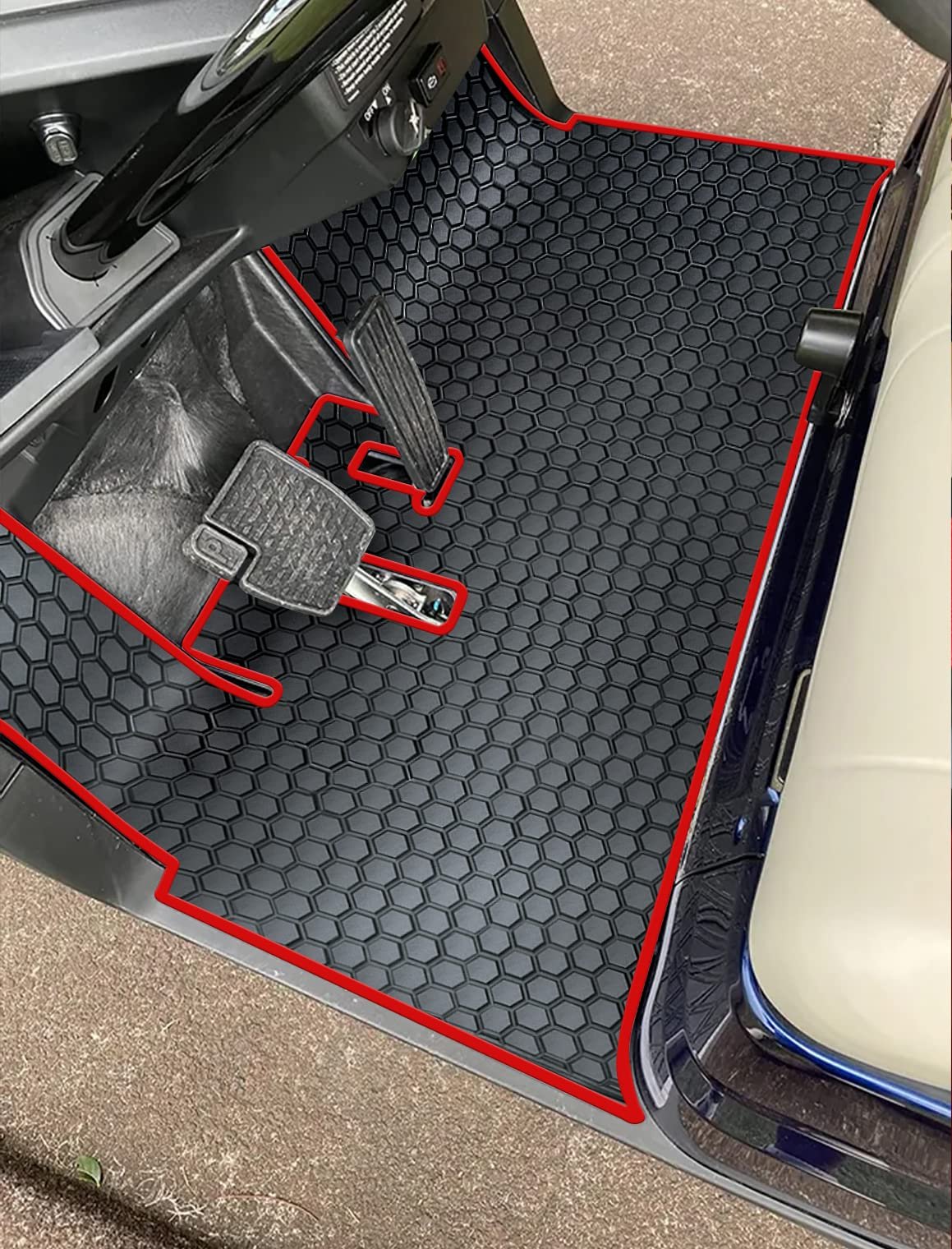 Tapete para piso de carrito de golf Matericuo Cobertura completa - Ajuste personalizado para modelos Yamaha Drive 2 únicamente (2017-2024) y UMAX Rally Rojo