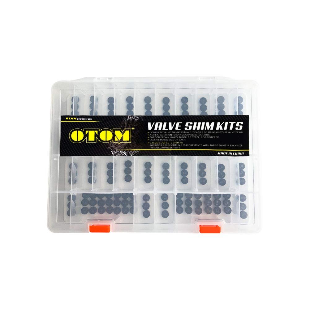 Kit de arandelas de ajuste de válvulas OTOM D7.48mm Grueso 1.20-3.50mm para CRF 250R/X Kawasaki KX Suzuki RMZ Yamaha YZ 250F WR250F YZ Motocicletas de tierra (141PCS)