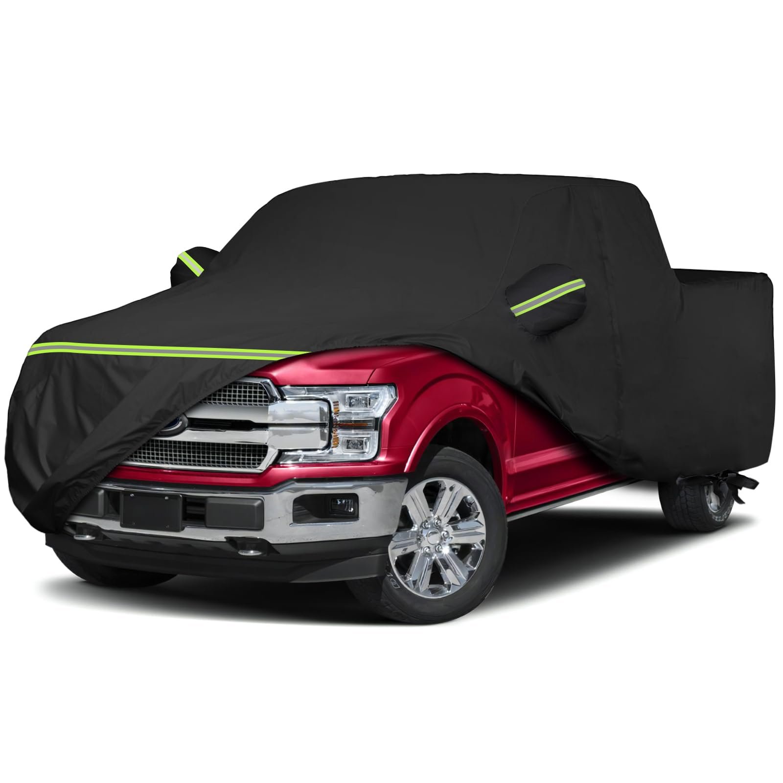 Cubierta Impermeable para Camioneta QUNSUNUS para Ford F-150/F-250 Super Crew Cab 6.5ft Short Bed, Cubierta para Camioneta Exterior con Cremallera, Cubierta para Automóvil Exterior Completa para Todo Clima con Protección contra Viento, Sol, Rayos UV y Polvo